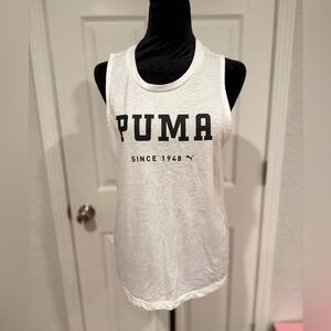 PUMA White Muscle Tank Top - Size Medium